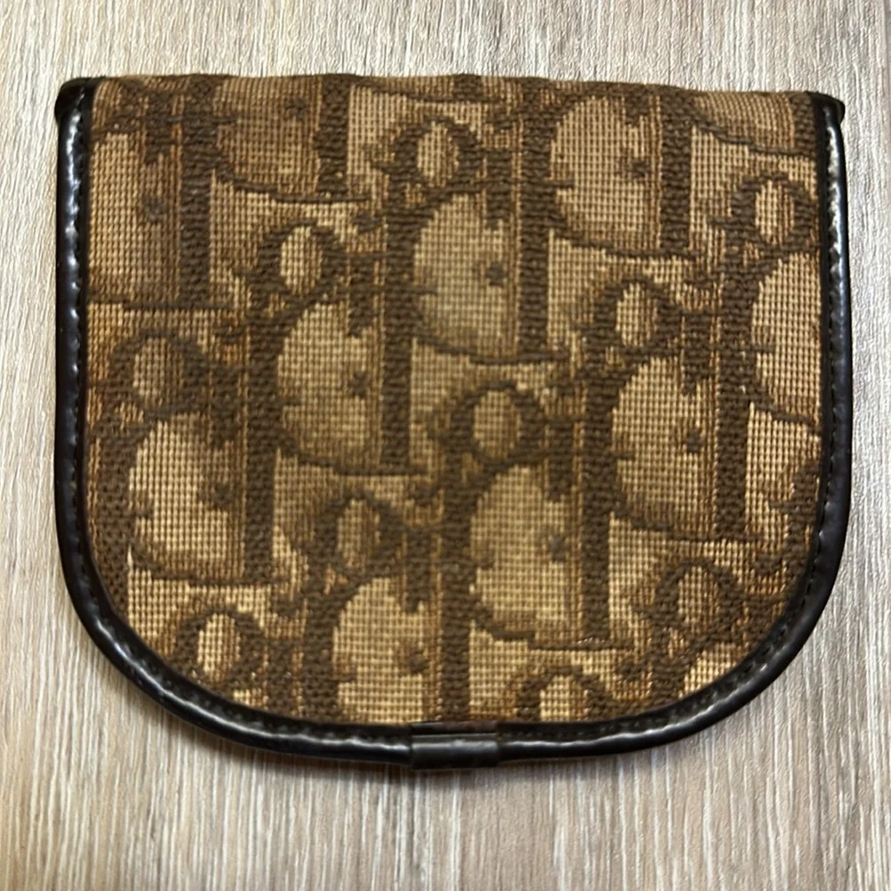 Christian Dior Trotter Canvas & Leather Oblique Vintage 1970’s Coin Purse Brown
